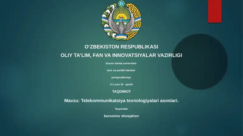 Telekommunikatsiya texnologiyalari asoslari
