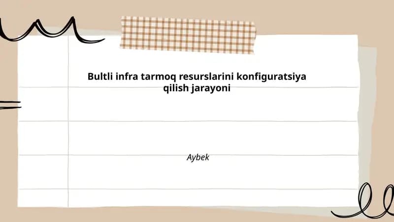 Oyin tarmoqlarini o‘rnatish va sozlash