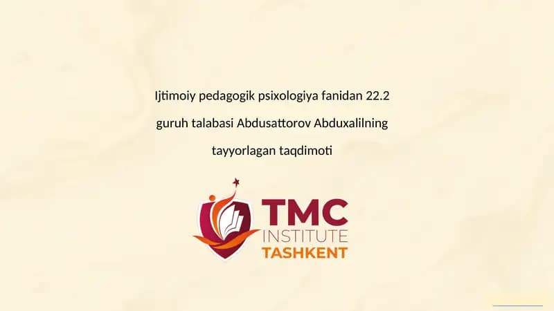 Ijtimoiy pedagogik psixologiya