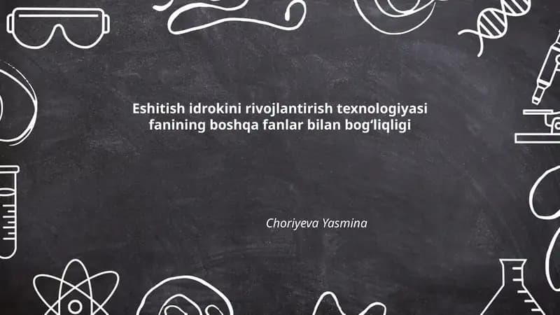 Eshitish idrokini rivojlantirish texnologiyasi