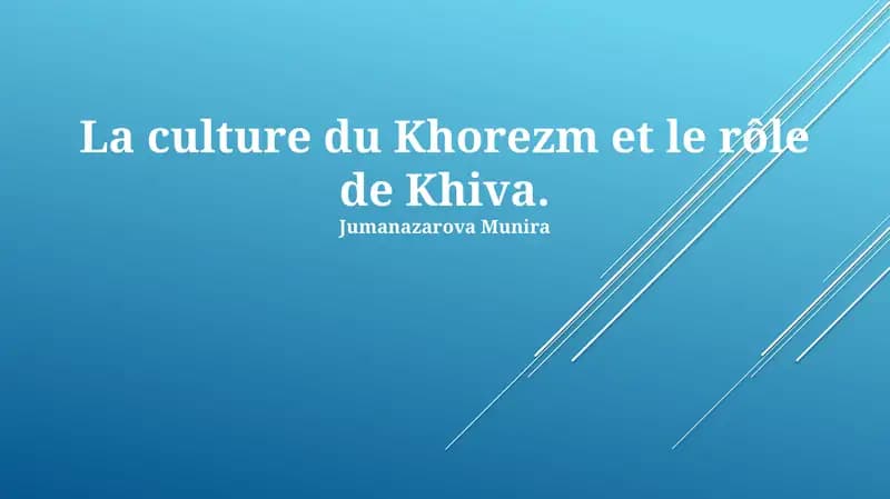 Khorezm va Khivaning madaniyati