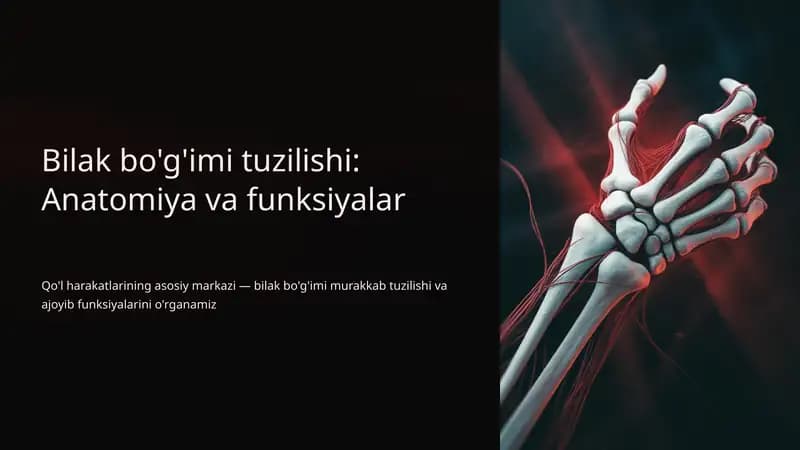 Bilak bo'g'imi tuzilishi: Anatomiya va funksiyalar