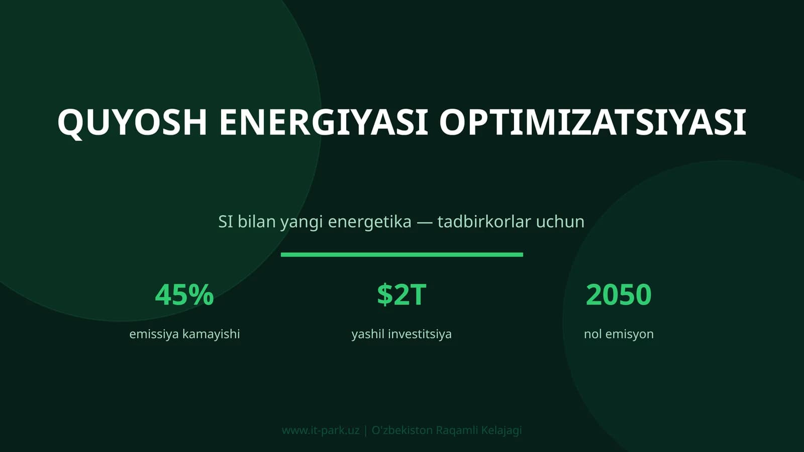 Quyosh energetikasi optimizatsiyasi