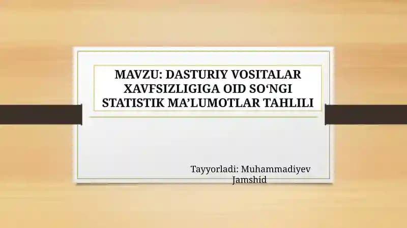 Dasturiy Vositalar Xavfsizligi