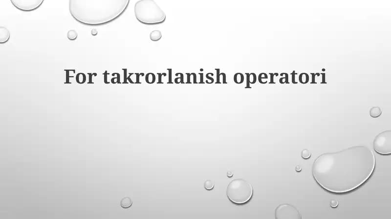 Fortakrorlanishoperatori