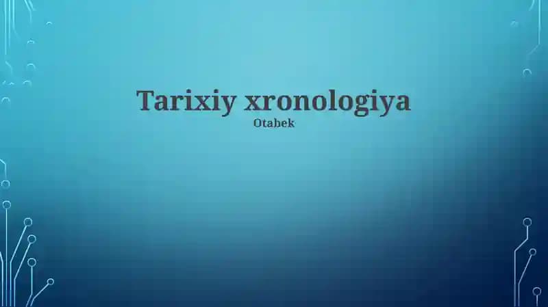 Tarixiy xronologiya