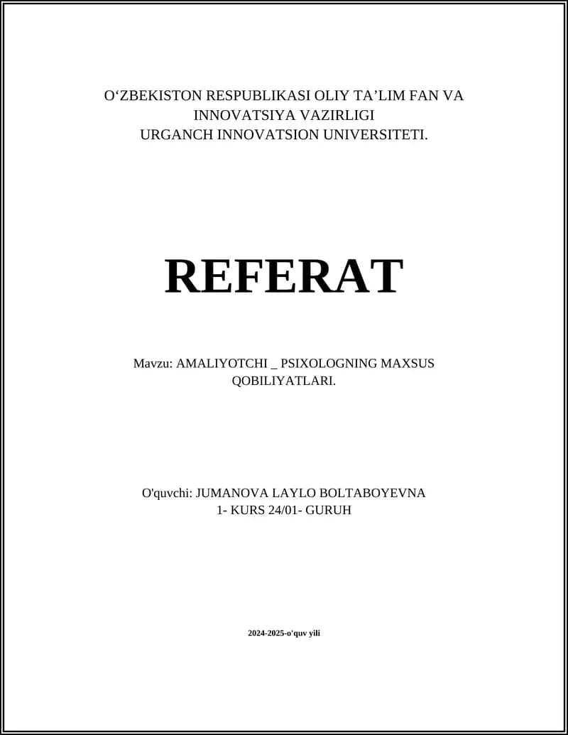 AMALIYOTCHI _ PSIXOLOGNING MAXSUS QOBILIYATLARI