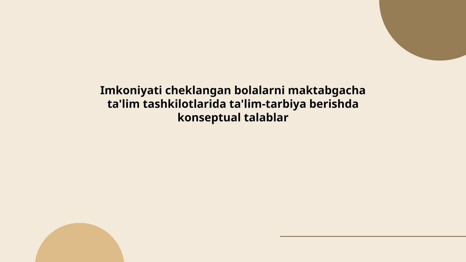 Imkoniyati cheklangan bolalarni maktabgacha ta'lim tashkilotlarida ta'lim-tarbiya berishda konseptual talablar