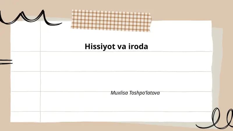 Hissiyot va iroda