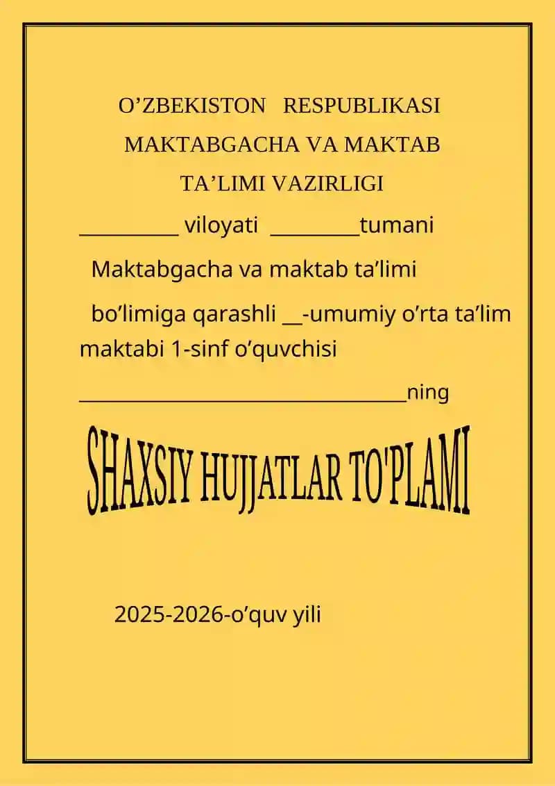 Umumiy o'rta ta'lim maktabi 1-sinf