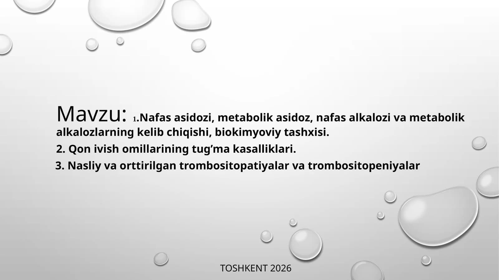 Nafas asidozi, metabolik asidoz, nafas alkalozi va metabolik alkalozlarning kelib chiqishi, biokimyoviy tashxisi