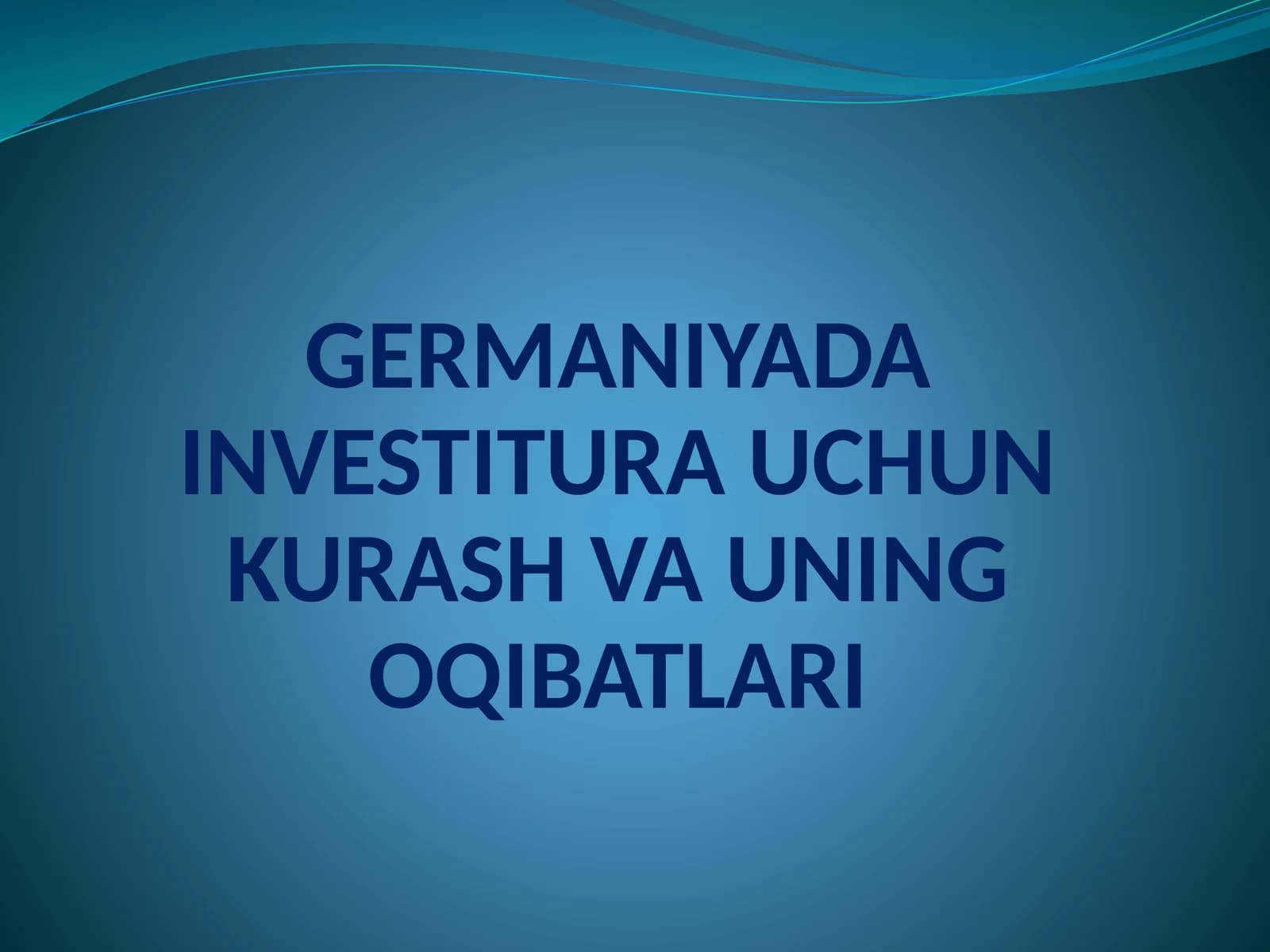 GERMANIYADA INVESTITURA UCHUN KURASH VA UNING OQIBATLARI