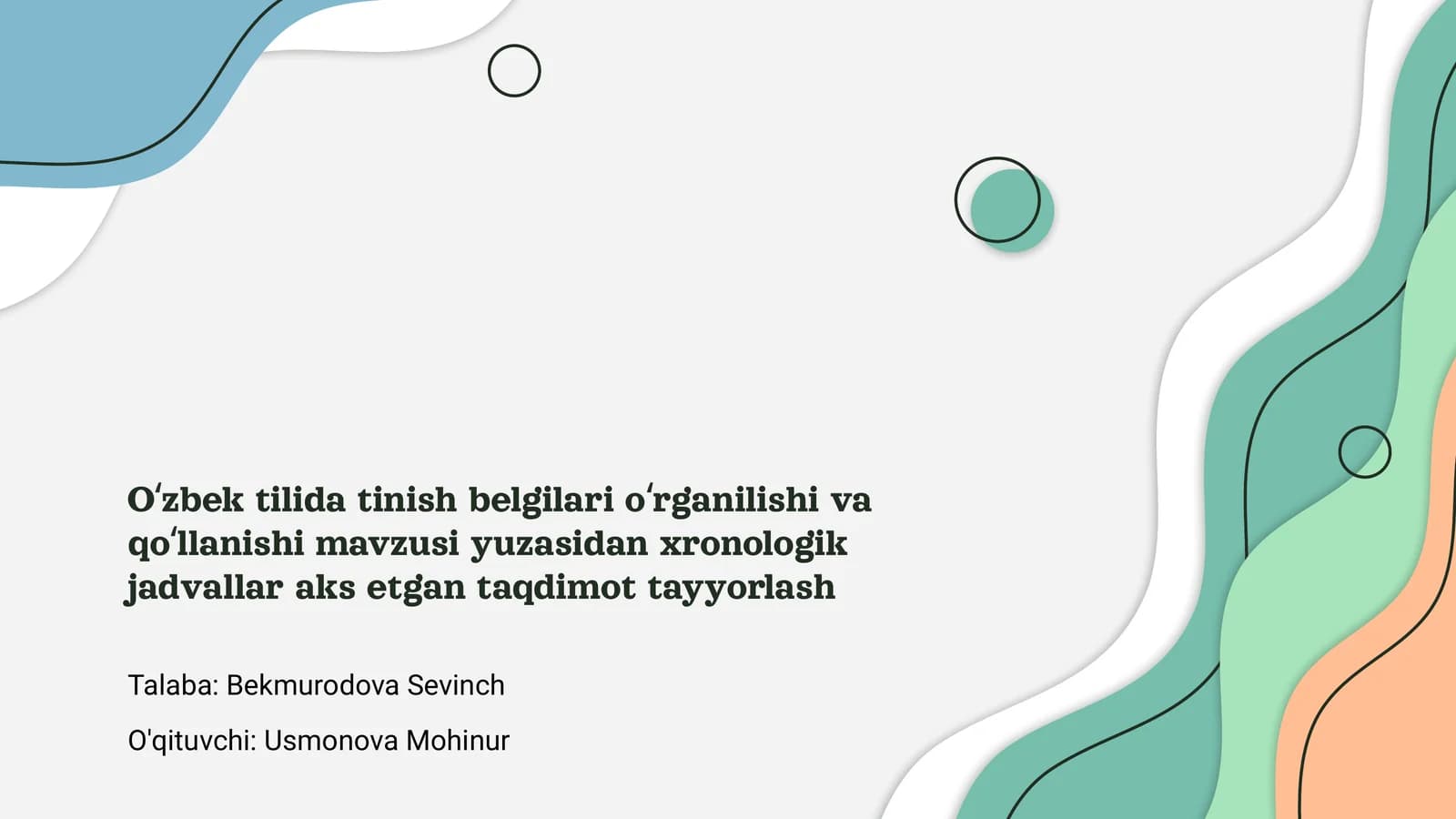 Oʻzbek tilida tinish belgilari oʻrganish va qoʻllash
