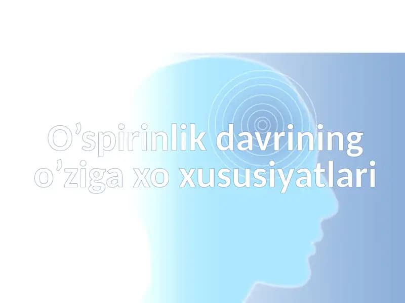 O’spirinlikdavrining o’ziga xosusiyatlari