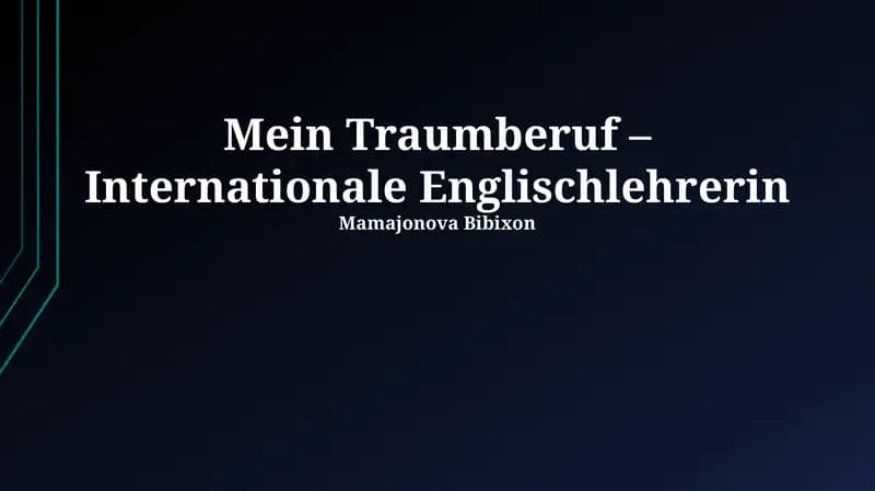 Internationale Englischlehrerin
