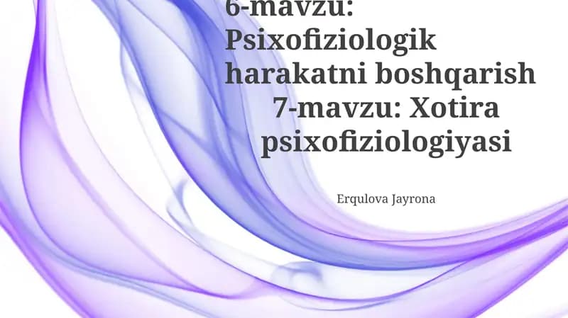 Psixofiziologik harakatni boshqarish