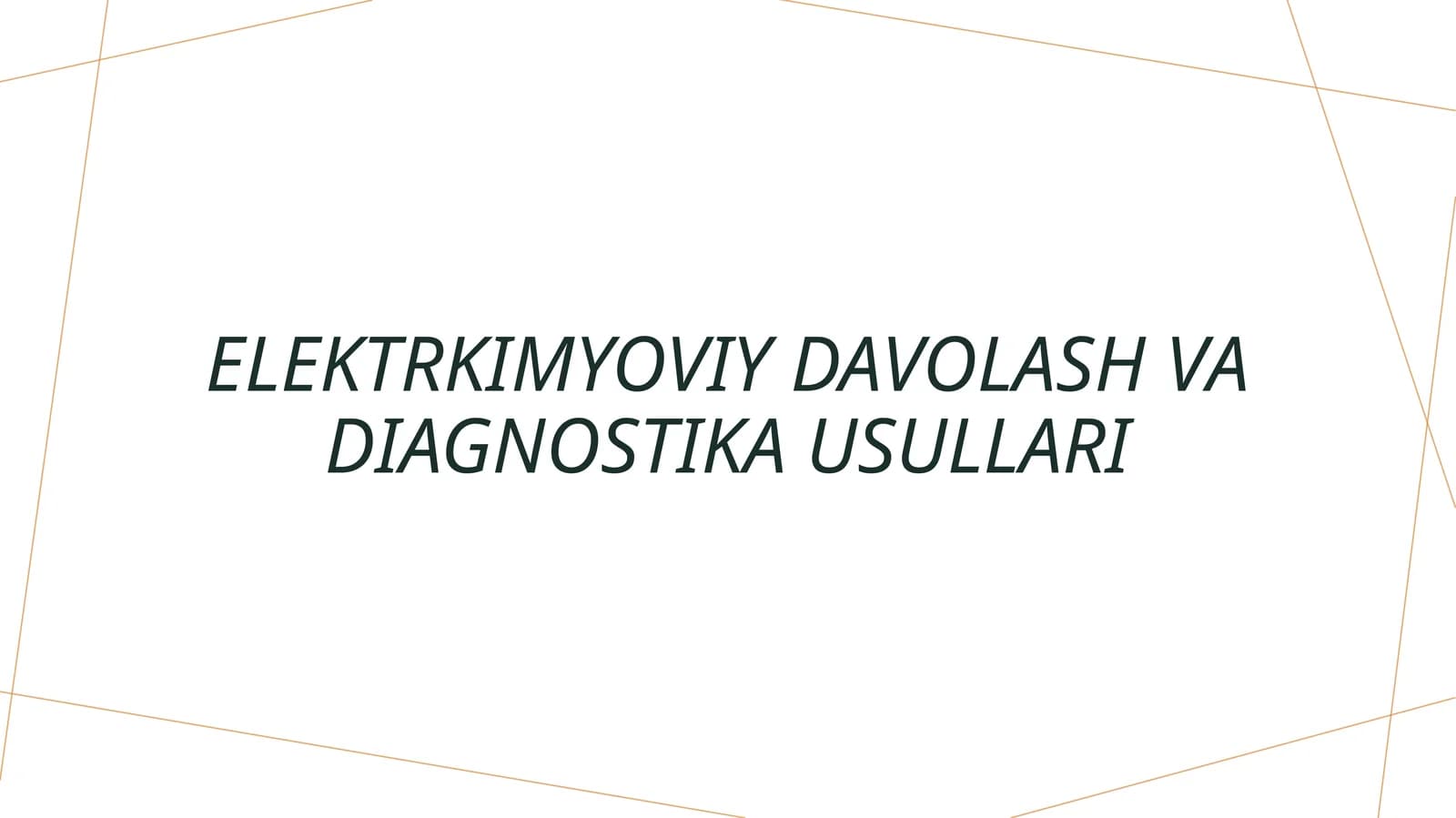 Elektrkimyoviy davolash va diagnostika usullari