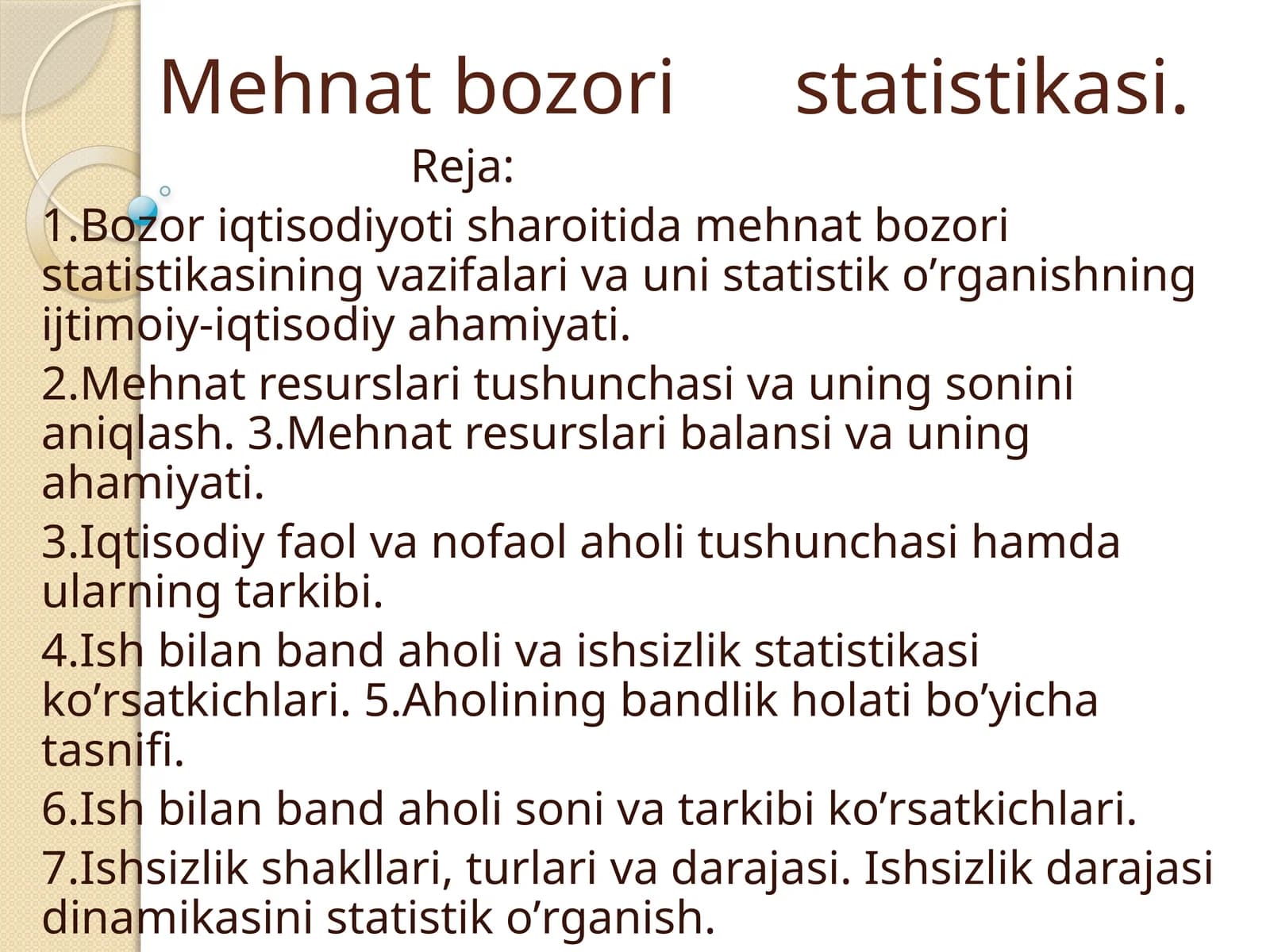 Mehnat bozori statistikasi