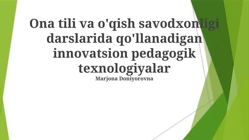 Immersiv Til O'rganish Texnologiyalari