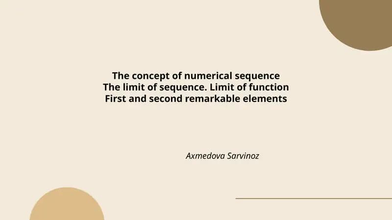 Numerical Sequences