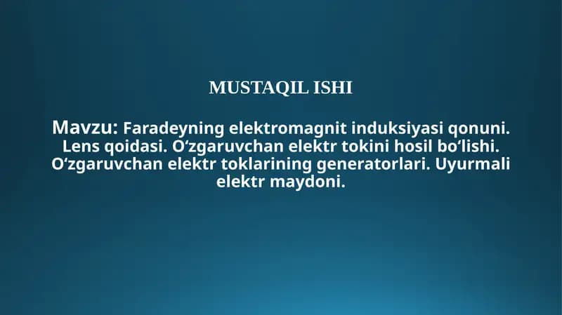 Faradeyning elektromagnit induksiyasi qonuni