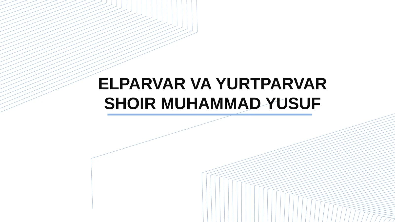 ELPARVAR VA YURTPARVAR SHOIR MUHAMMAD YUSUF