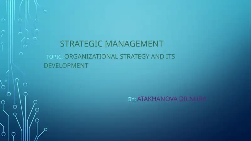 STRATEGIC MANAGEMENT