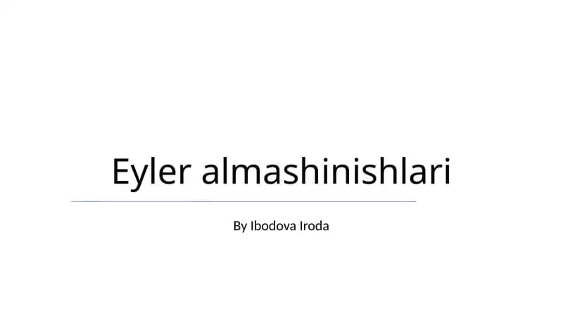 Eyler almashinishlari