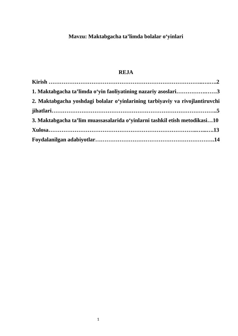Maktabgacha ta’limda bolalar o‘yinlari
