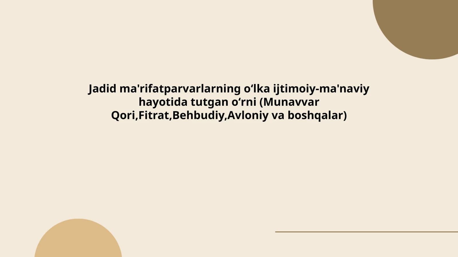 Oʻzbekistonning eng yangi tarixi fanidan tayyorlagan taqdimoti