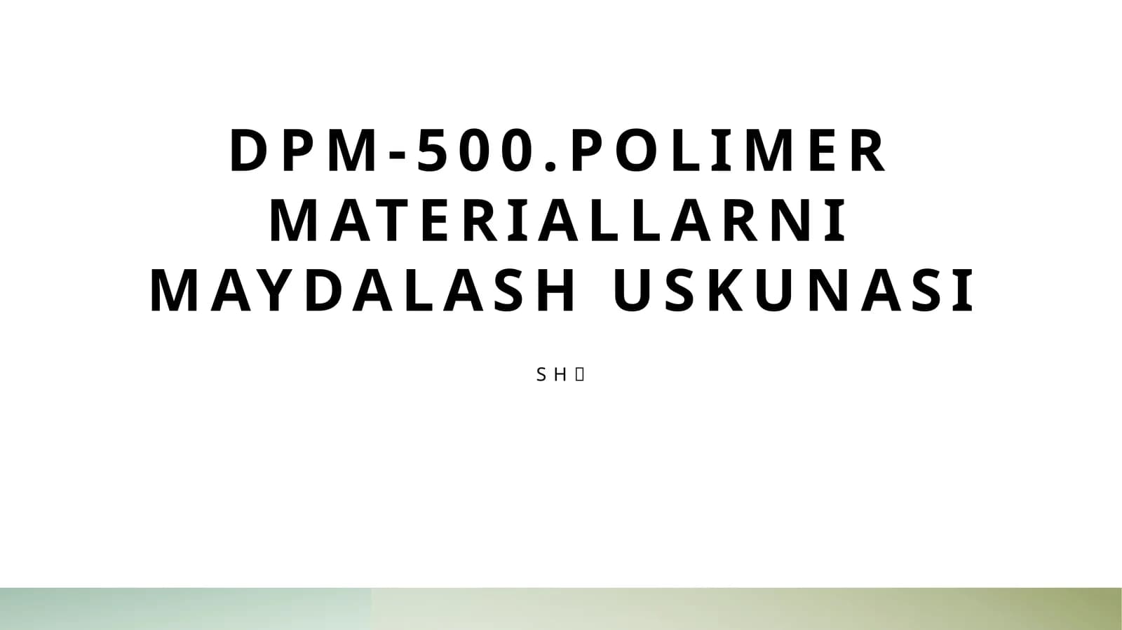 DPM-500.Polimer materiallarni maydalash uskunasi