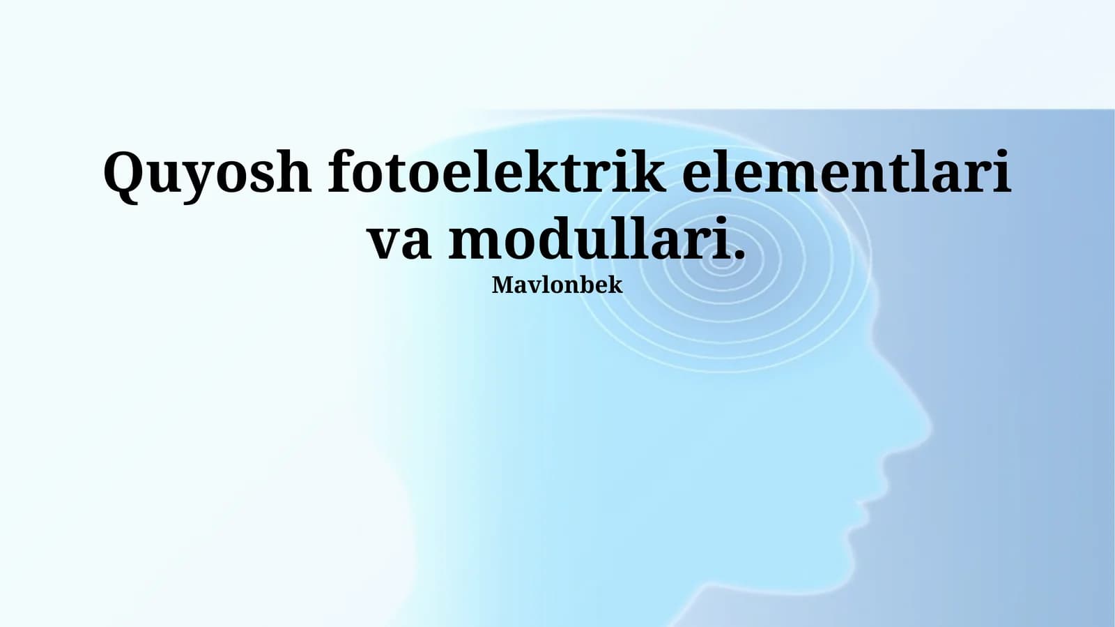 Quyosh fotoelektrik elementlari va modullari