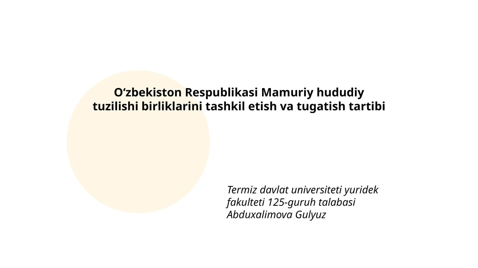 Mamuriy hududiy tuzilishi birliklarini tashkil etish va tugatish tartibi