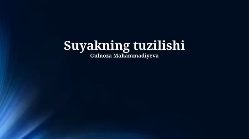 Suyakning tuzilishi