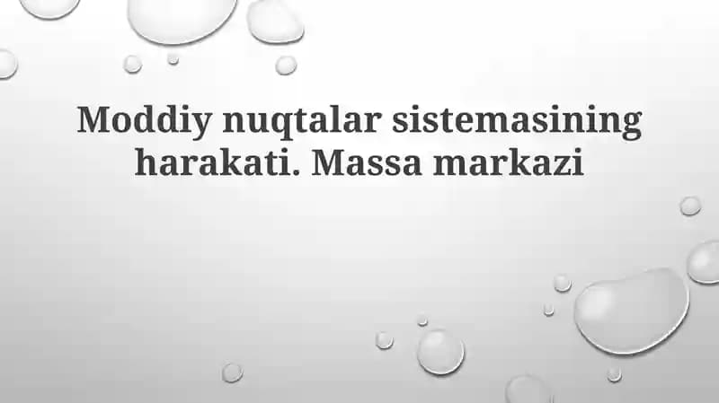 Material nuqtalar tizimi
