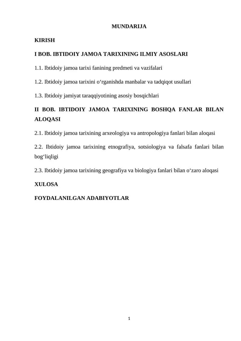 Ibtidoiy Jamoa Tarixi