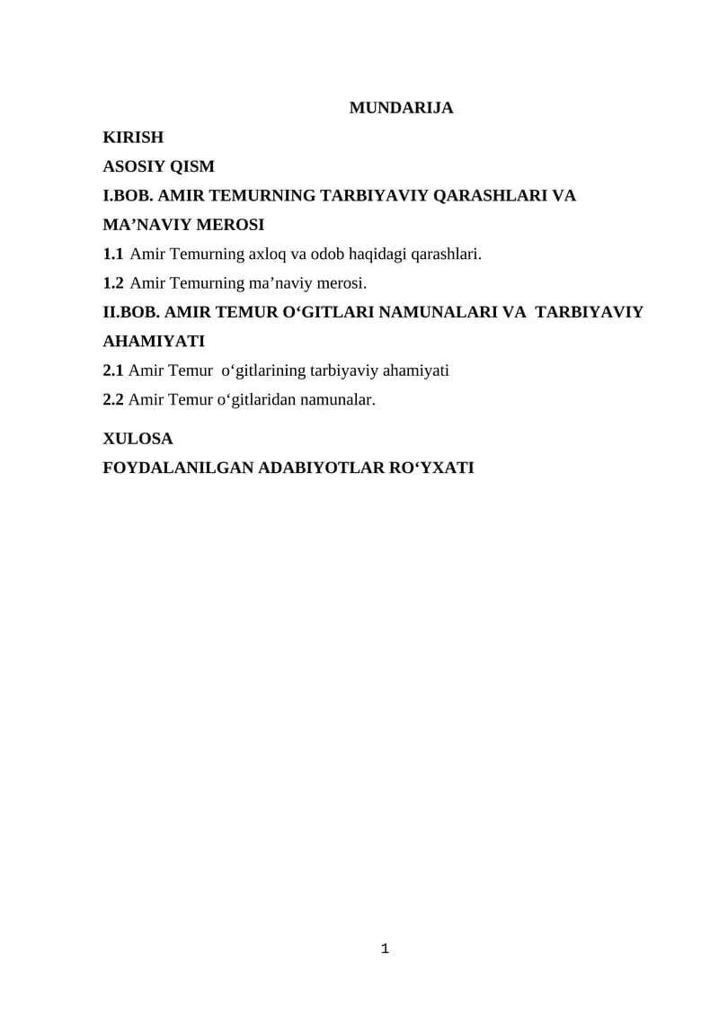 Amir Temur o‘gitlaridan foydalanish