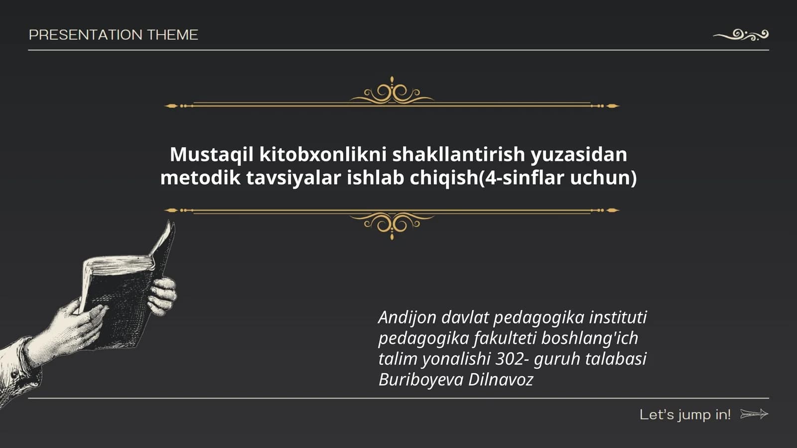 Mustaqil kitobxonlikni shakllantirish yuzasidan metodik tavsiyalar ishlab chiqish(4-sinflar uchun)