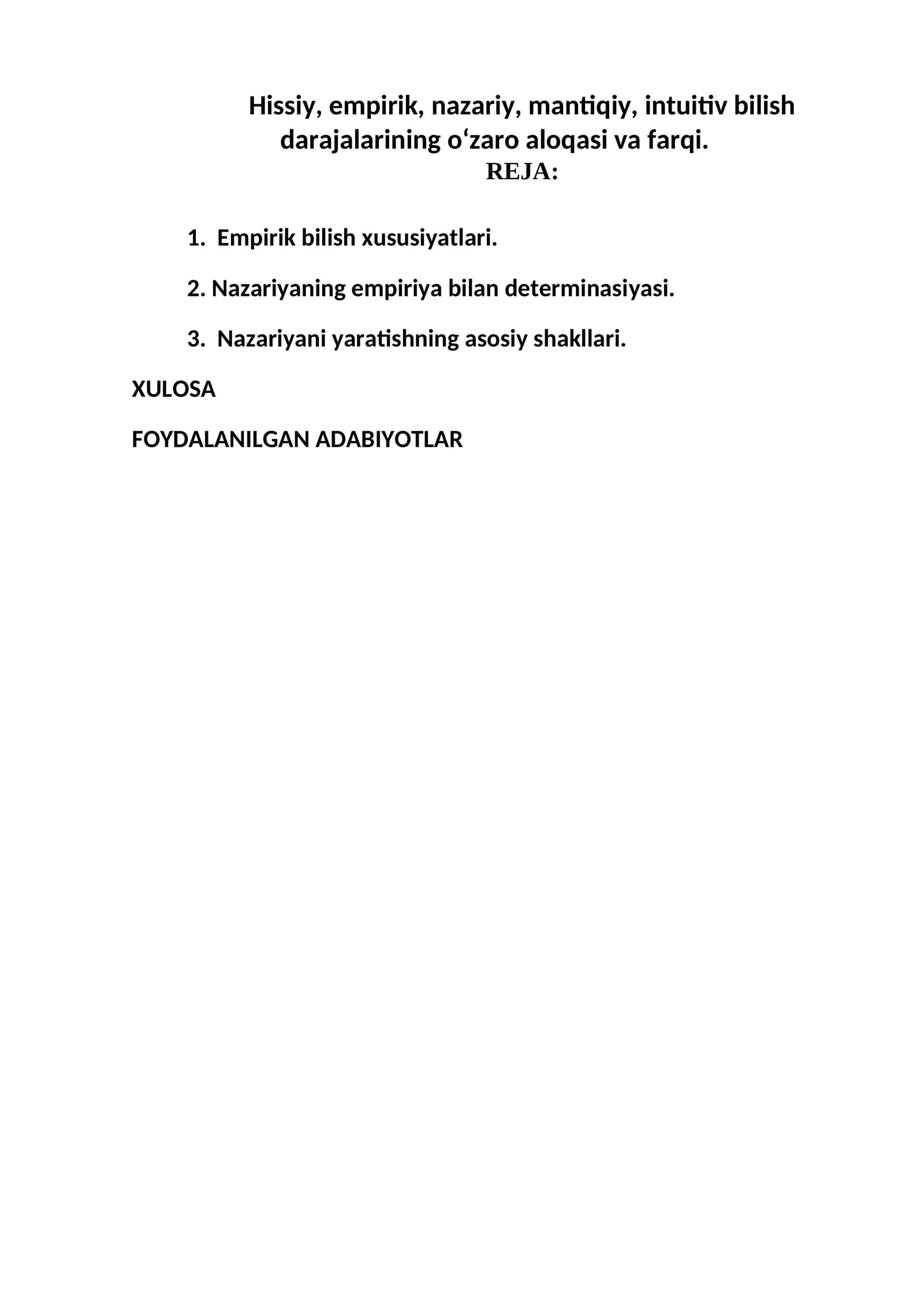 Hissiy darajadagi bilimning shakllari