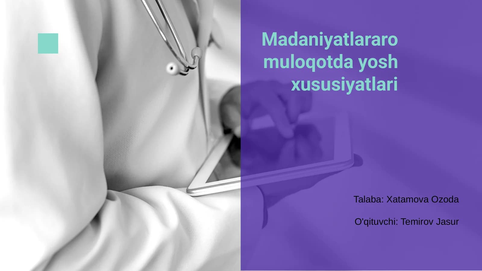 Madaniyatlararo muloqotda yosh xususiyatlari