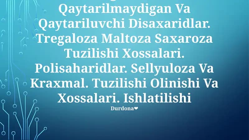Di va Oligosaxaridlar