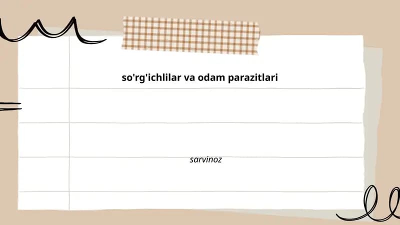 So'rg'ichlilar va odam parazitlari