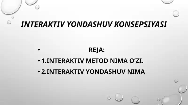 Interaktiv yondashuv konsepsiyasi
