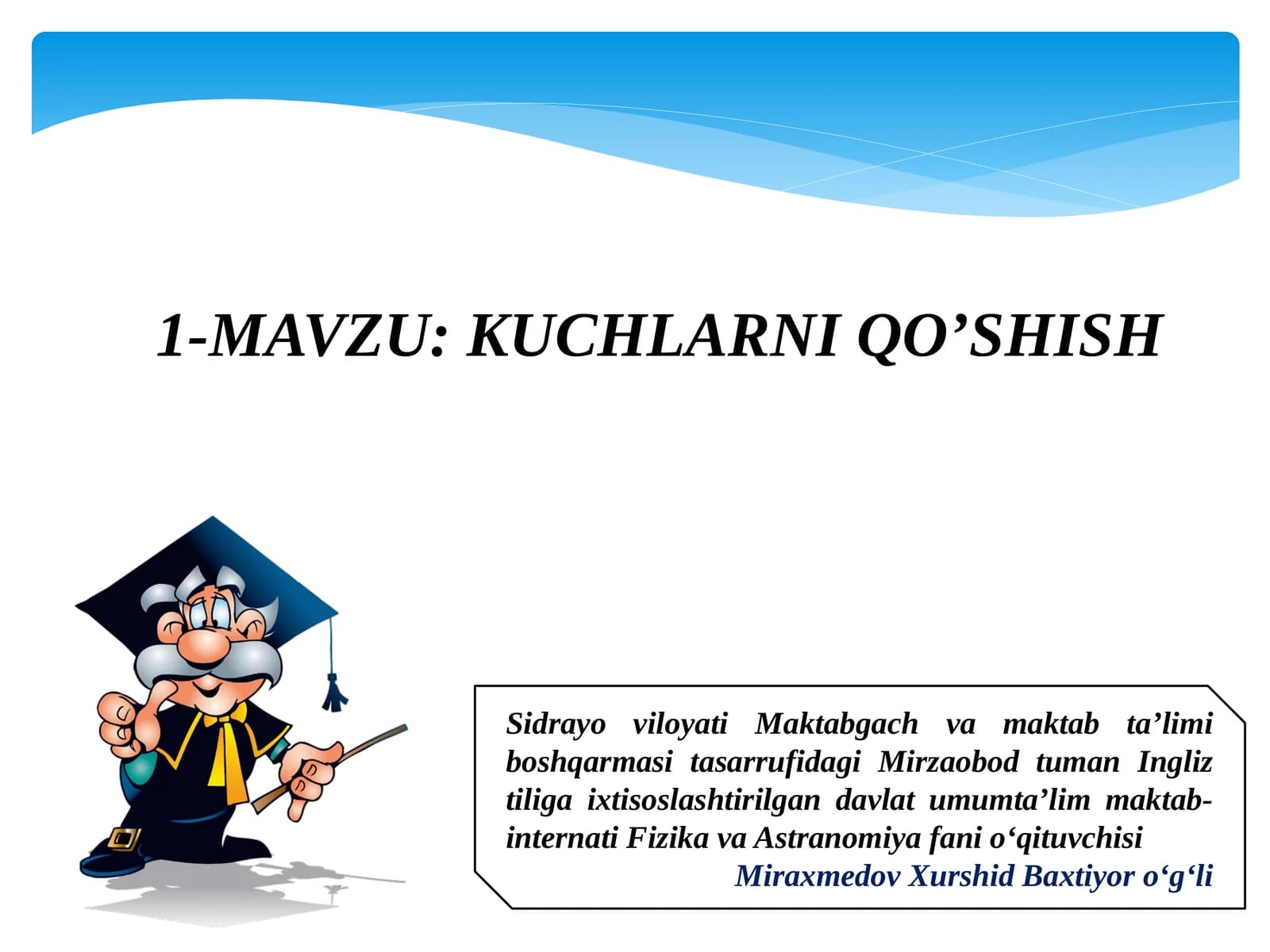KUCHLARNI QO’SHISH
