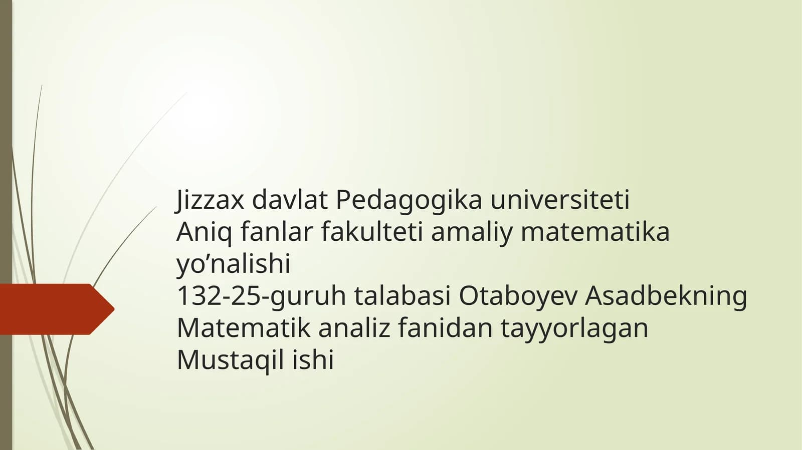 DIFFERENSIAL HISOBNING TEOREMALARI