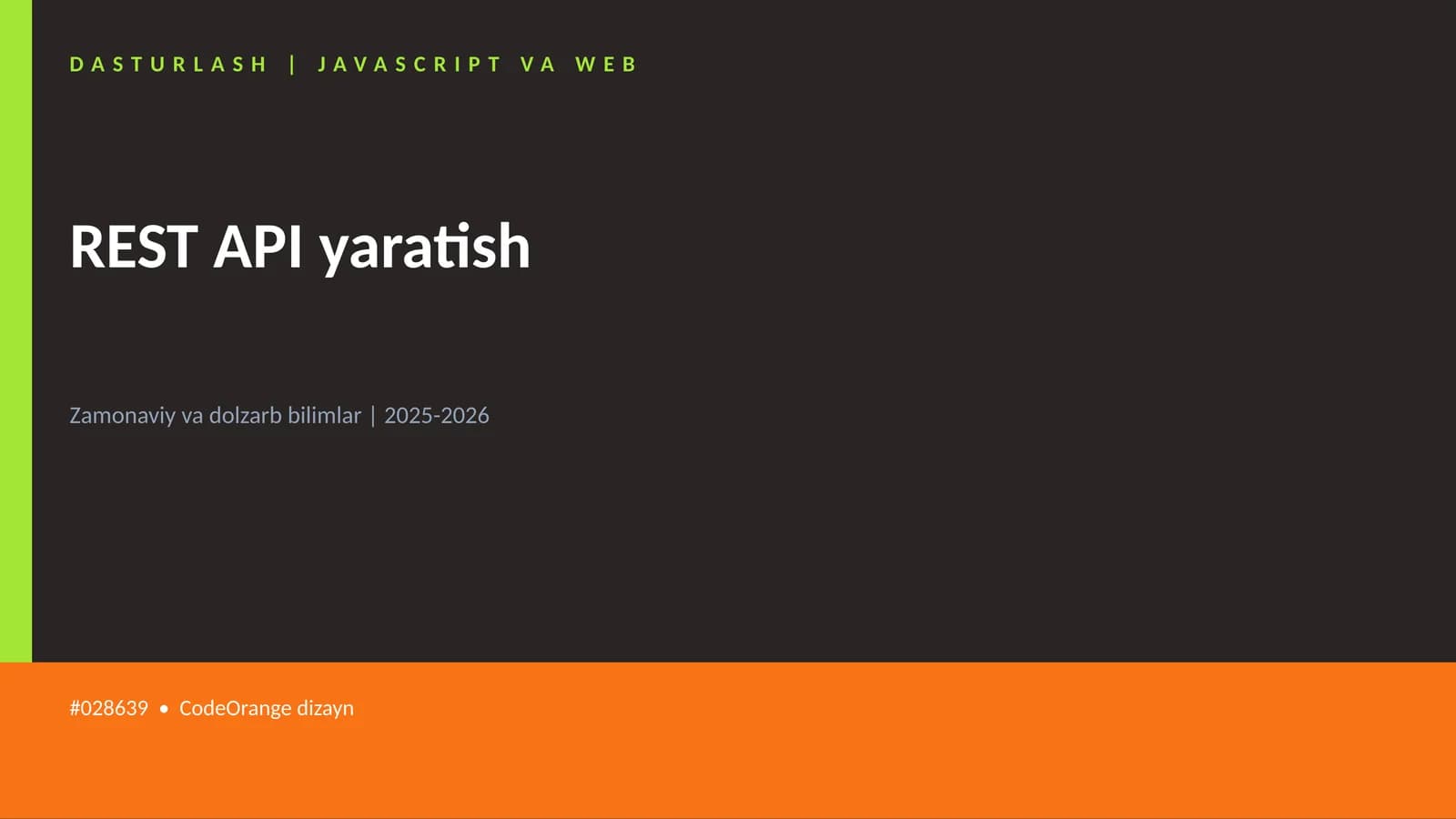 DASTURLASH | JAVASCRIPT VA WEB