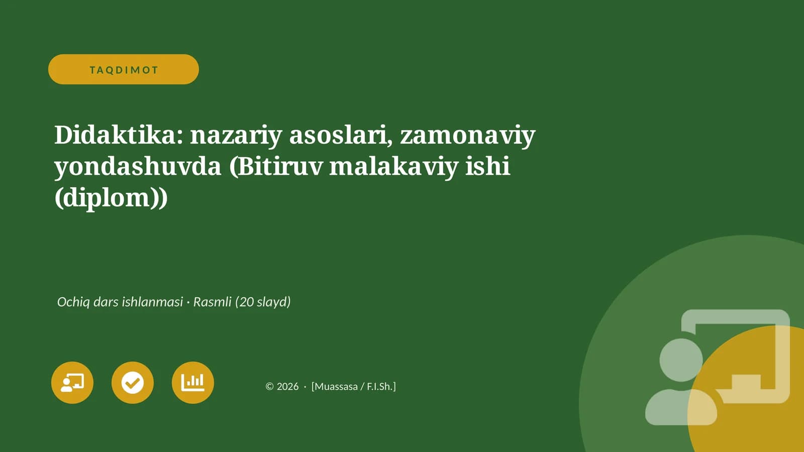 Didaktika: nazariy asoslari, zamonaviy yondashuvda (Bitiruv malakaviy ishi (diplom))