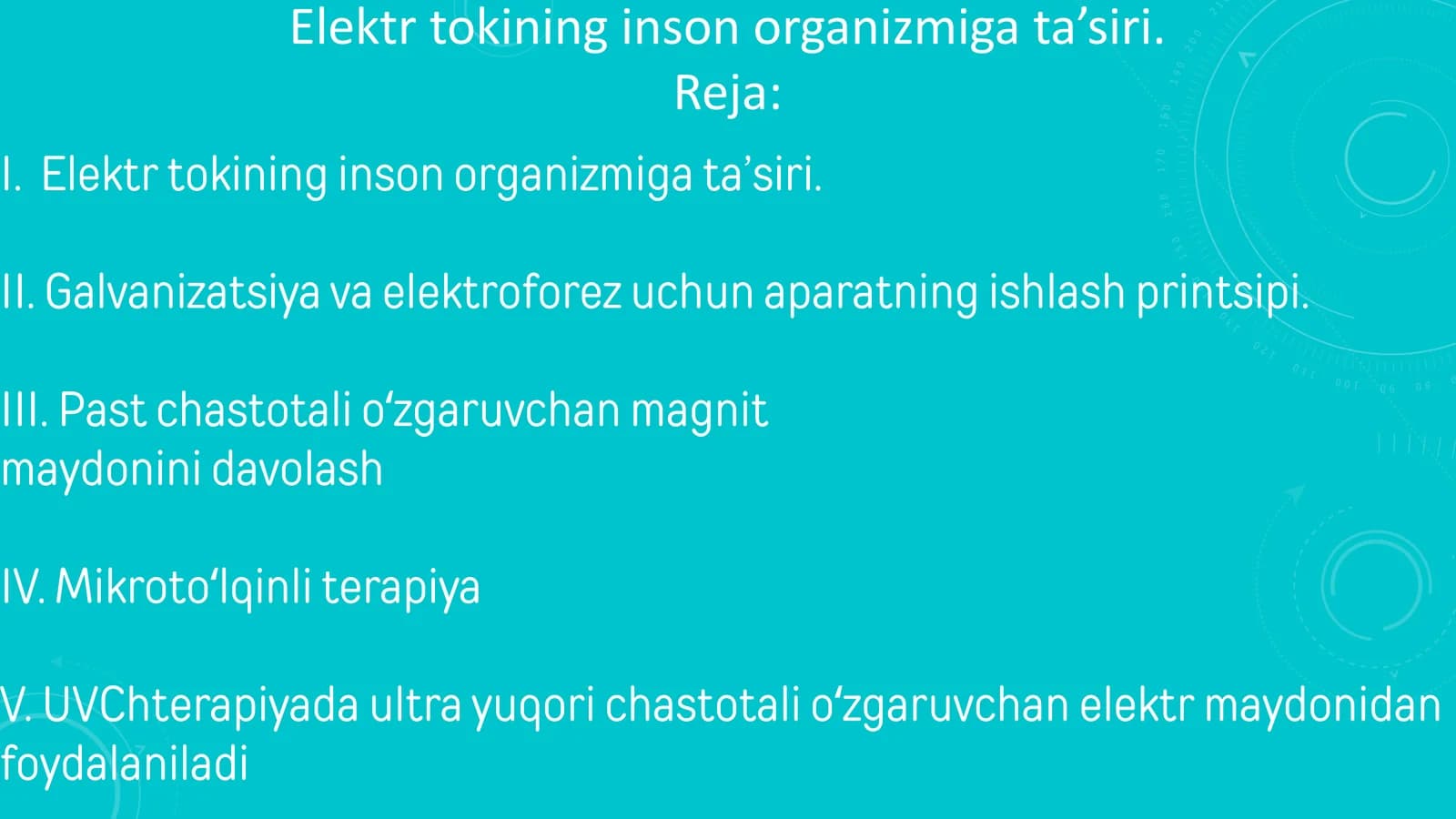 Elektr tokining inson organizmiga ta’siri