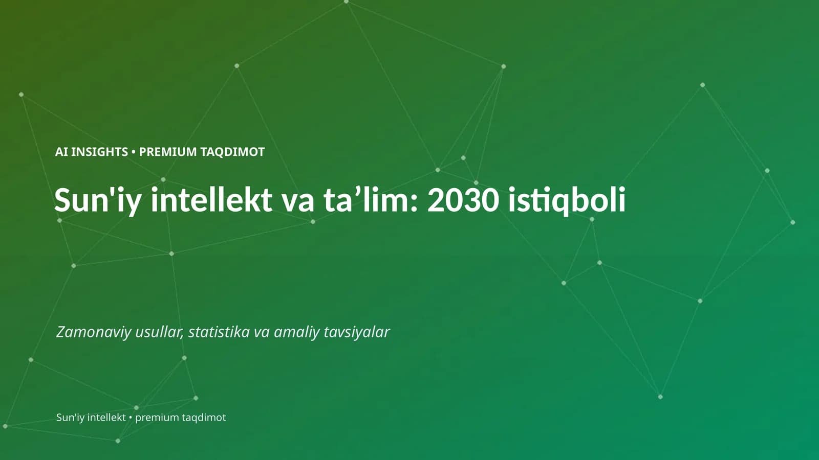 Sun'iy intellekt va taʼlim: 2030 istiqboli