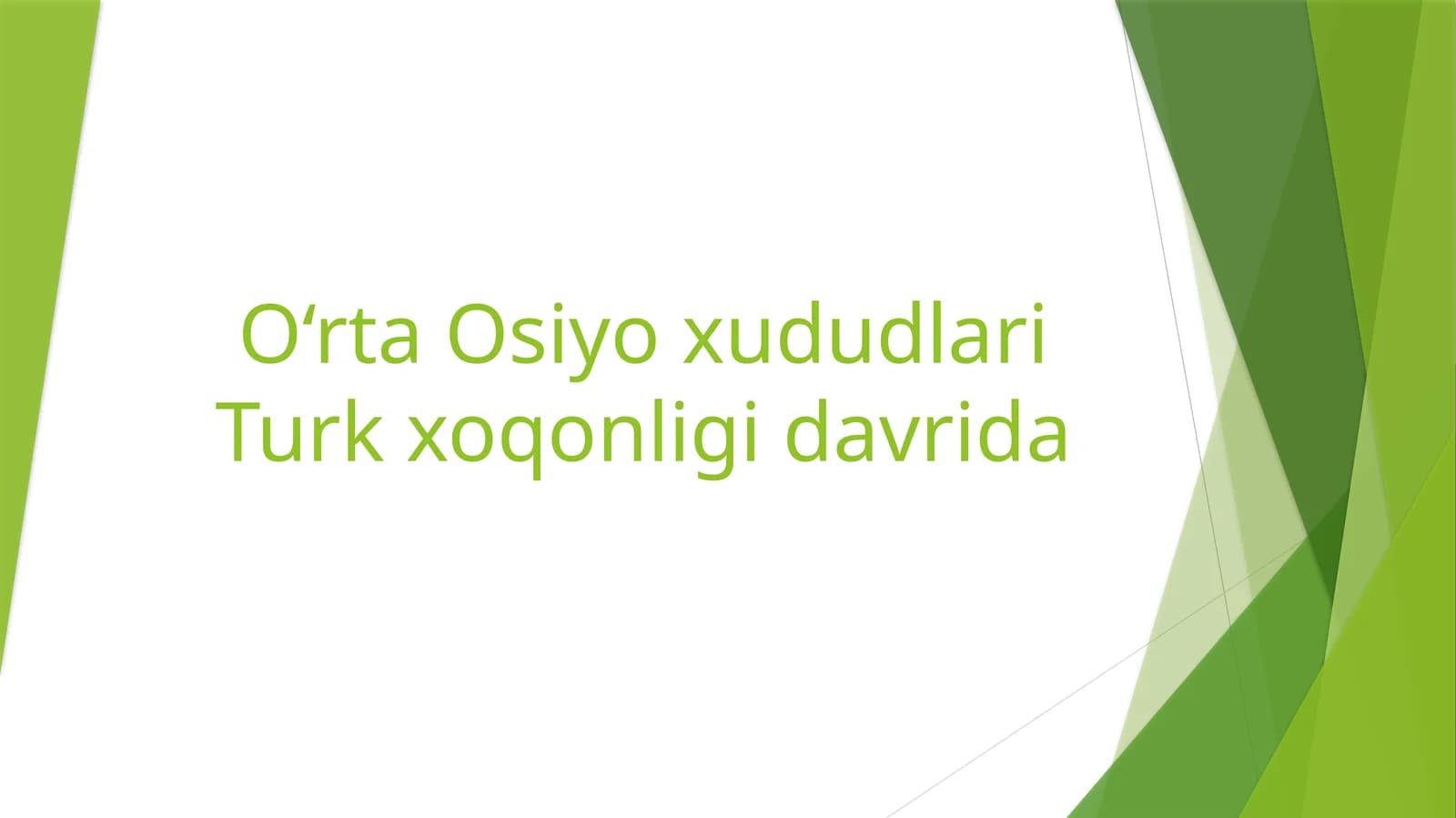 O‘rta Osiyo xududlari Turk xoqonligi davrida